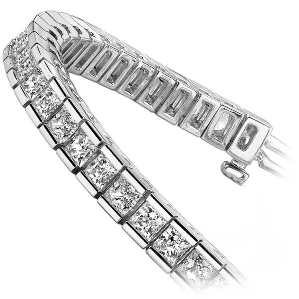 Princess Cut Channel Tennis Bracelet