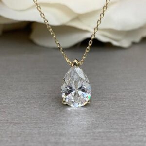 Pear Cut Solitaire Pendant