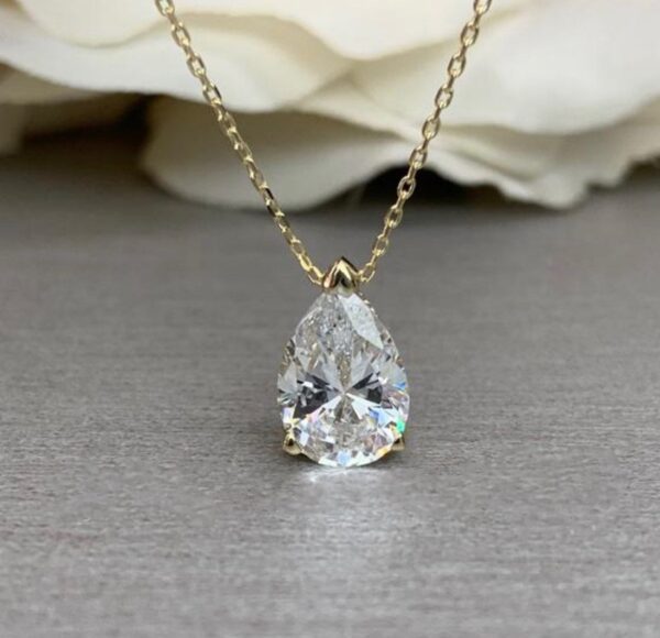 Pear Cut Solitaire Pendant
