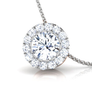 Solitaire Medallion Pendant with Halo