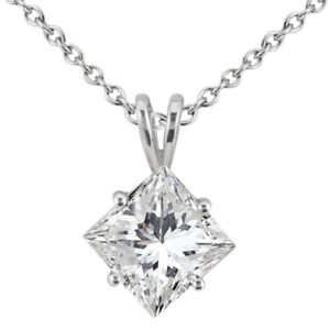 Classic Princess Cut (Square) Solitaire Pendant