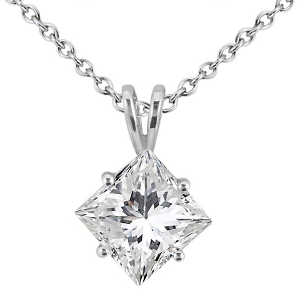 Classic Princess Cut (Square) Solitaire Pendant