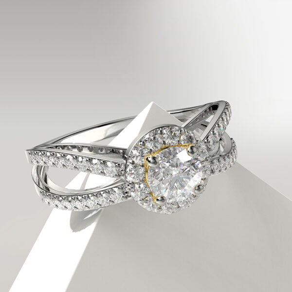 Solitaire Octo Ring with Halo
